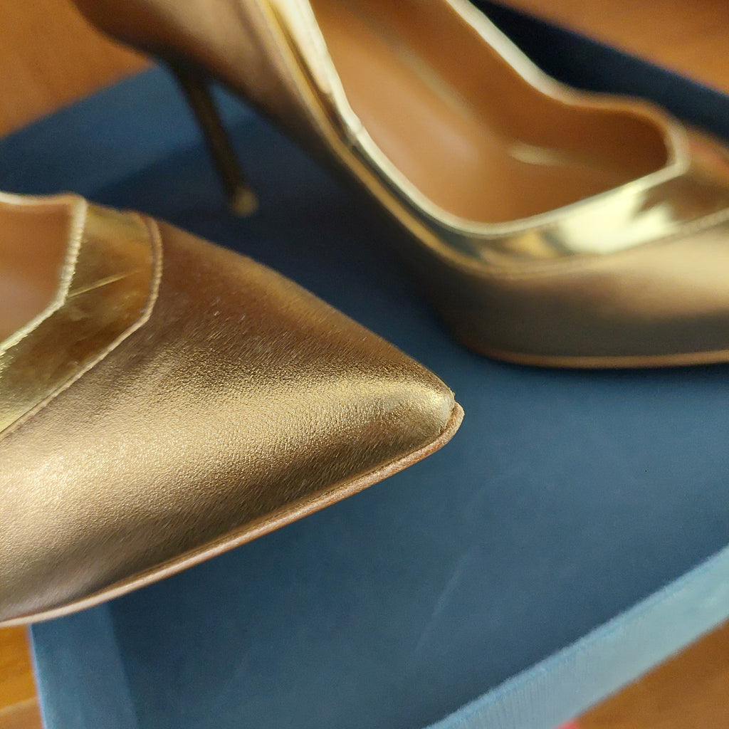 Malone Souliers Bronze/ Gold Penelope Heels | Gently Used |