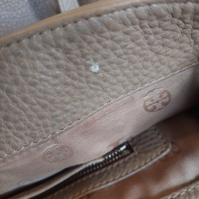 Tory Burch Tan with Gold Sides Leather Tote Bag | Pre Loved |