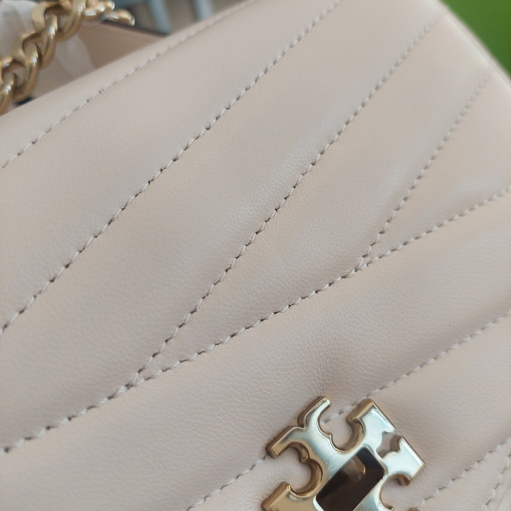 Tory Burch Ivory KIRA Chevron Top-Handle Satchel Bag | Brand New |