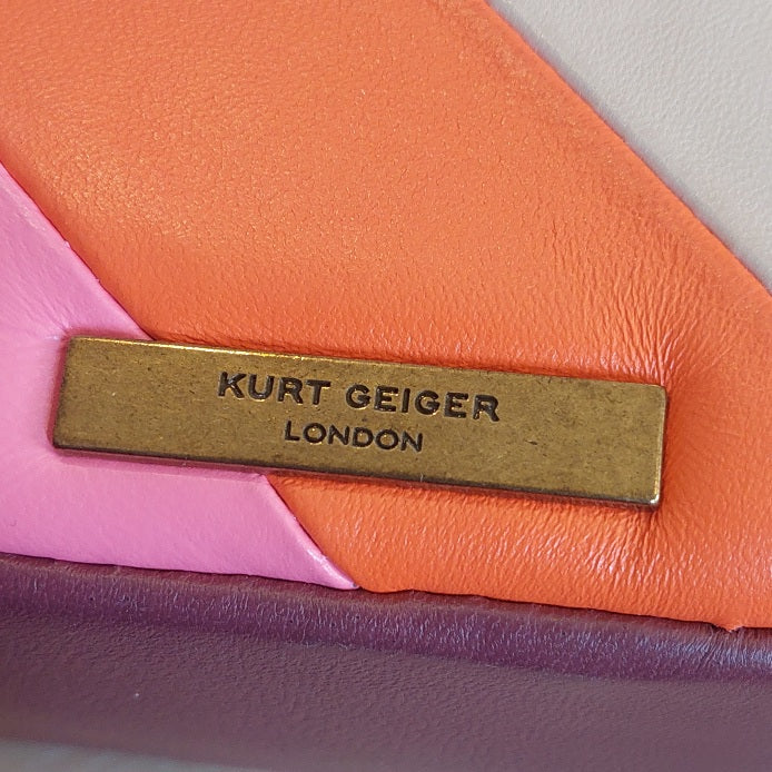 Kurt Geiger Kensington Multicolored Pink Chunky Chain Shoulder Bag | Pre Loved |