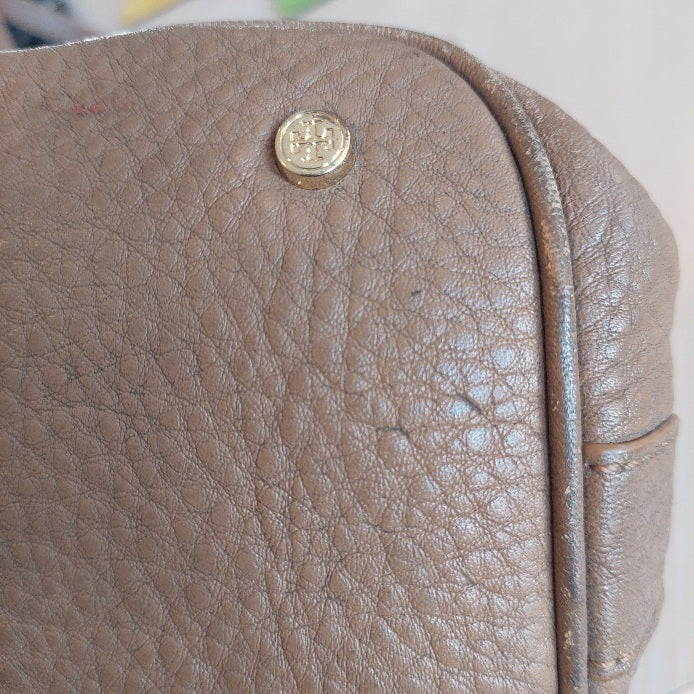 Tory Burch Tan with Gold Sides Leather Tote Bag | Pre Loved |