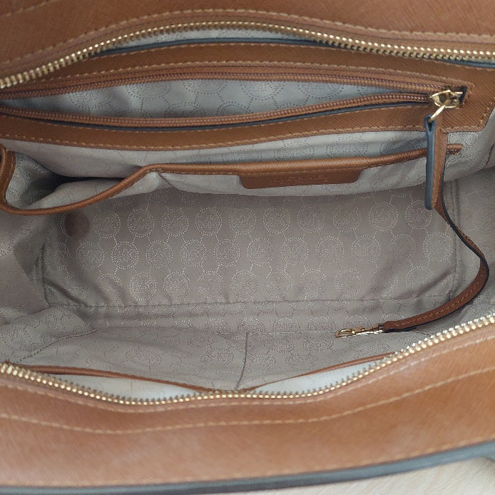 Michael Kors Selma Tan Leather Satchel Bag | Pre Loved |