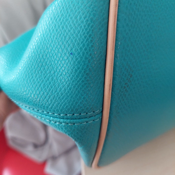 Coach Metro Teal Green Leather Large Tote Bag | Pre Loved |