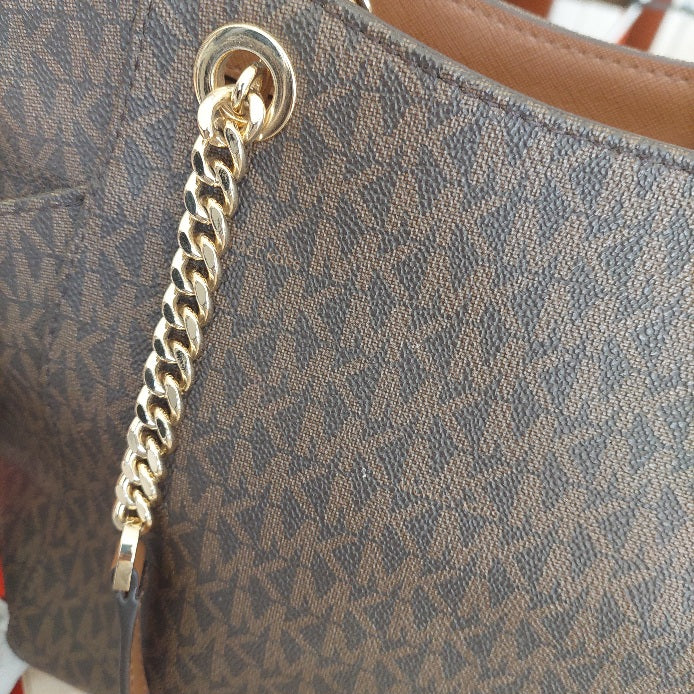 Michael Kors Monogram Chain Shoulder Bag | Pre Loved |