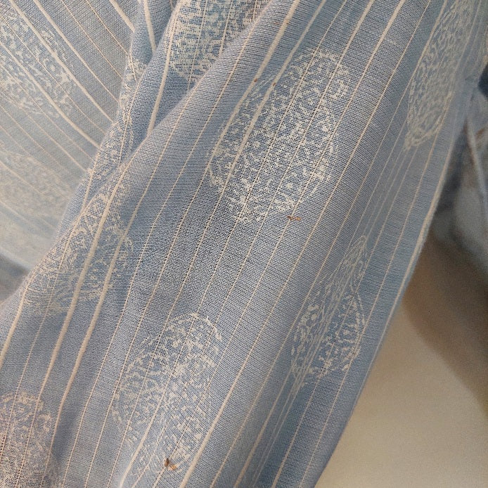 Blocked Light Blue, White & Gold Block Print Kurta | Pre Loved |