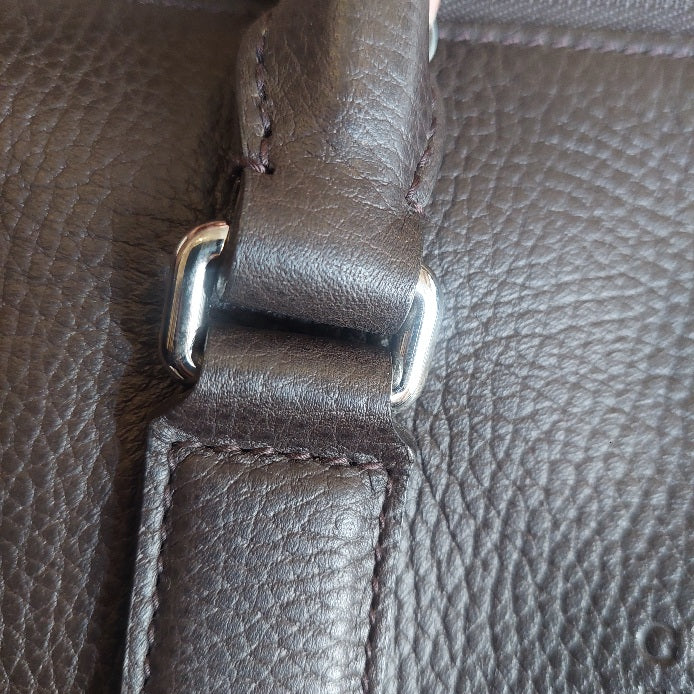 Gucci Dark Brown Pebbled Leather Briefcase | Gently Used |