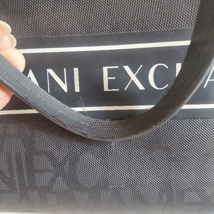 Armani Exchange Black Coated Canvas Logo Shoulder Bag | Pre Loved |