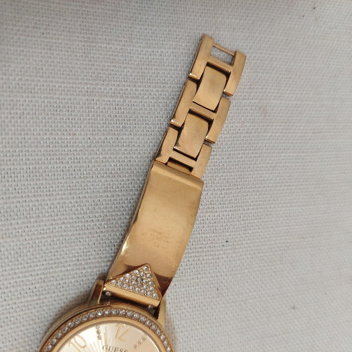 Guess Gold Rhinestone Round-dial Watch | Pre Loved |