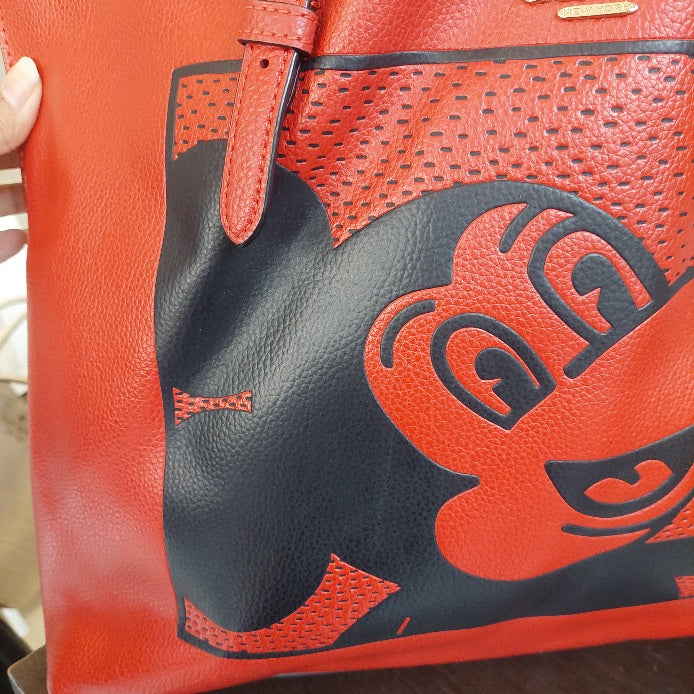 Coach x Disney Red Leather Mickey Mouse Mollie Tote | Pre Loved |