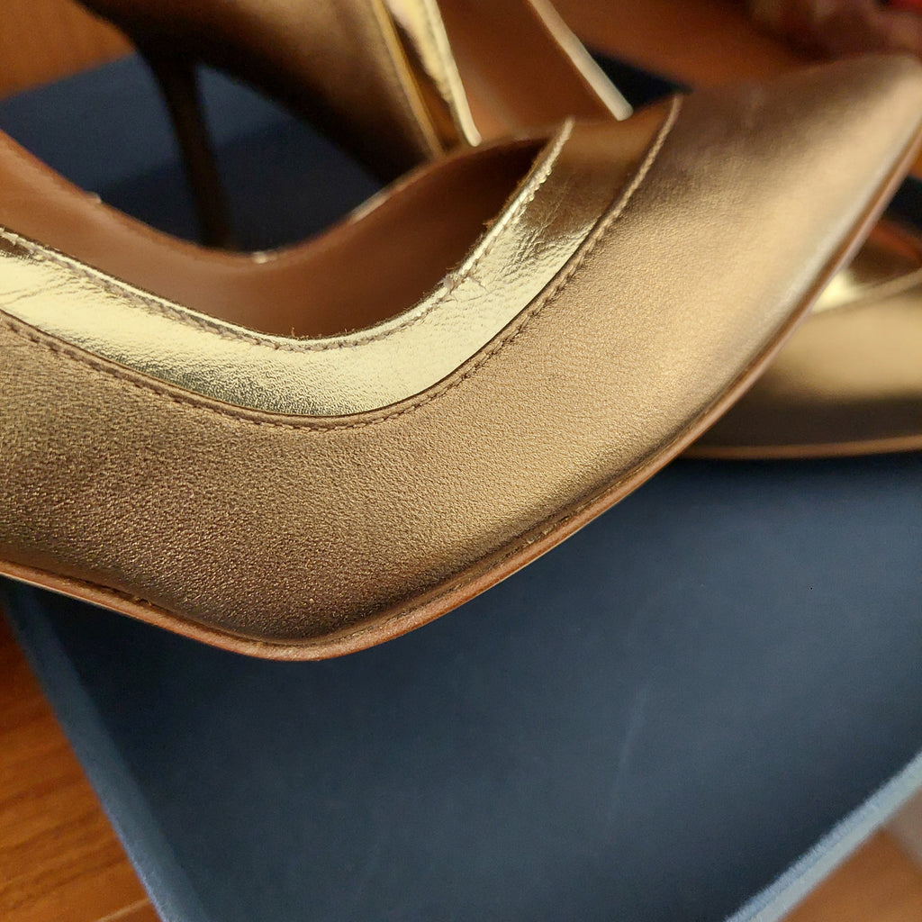 Malone Souliers Bronze/ Gold Penelope Heels | Gently Used |