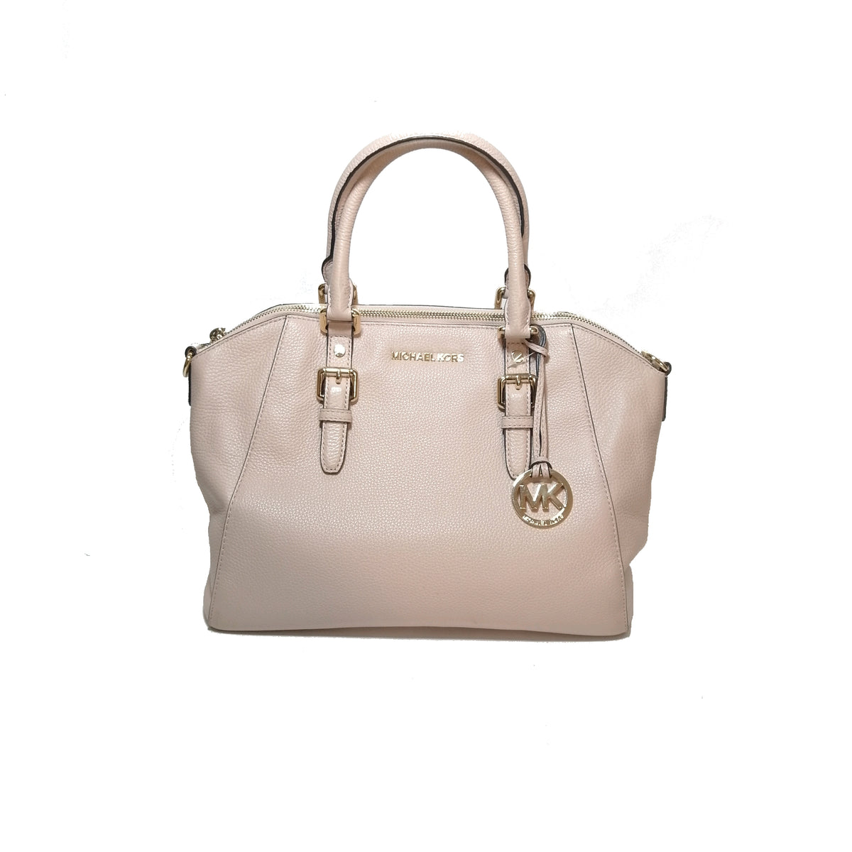 Michael Kors Nude Pink Pebbled Leather CIARA Convertible Tote