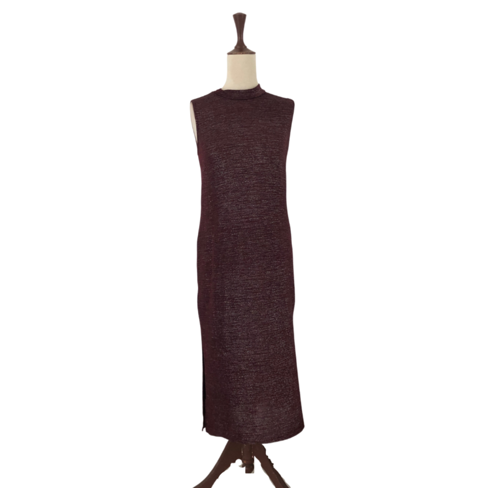 Atmosphere Maroon Metallic Midi Dress | Gently Used |