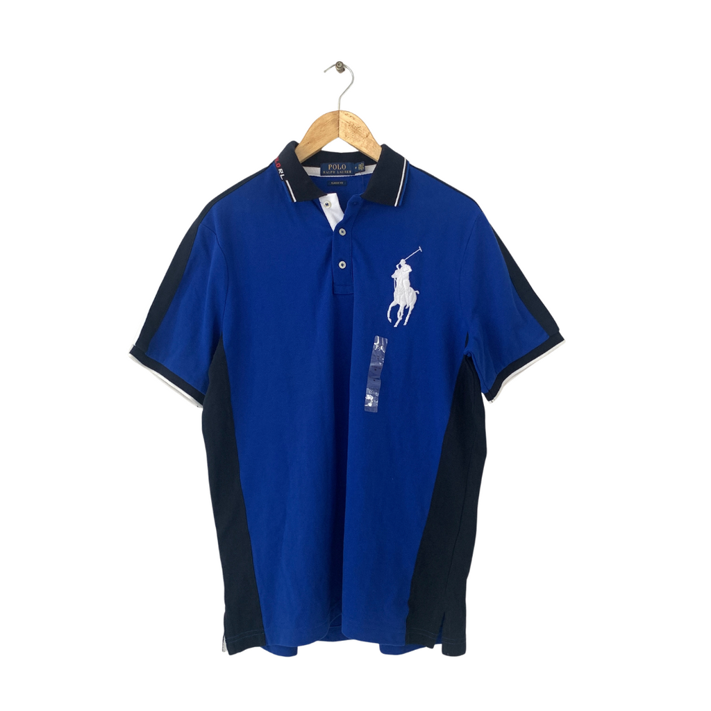 Ralph Lauren Men's Blue and Black Polo Shirt | Brand New |