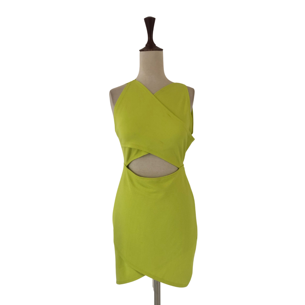 ZARA Neon Green Cut-Out Dress | Pre Loved |