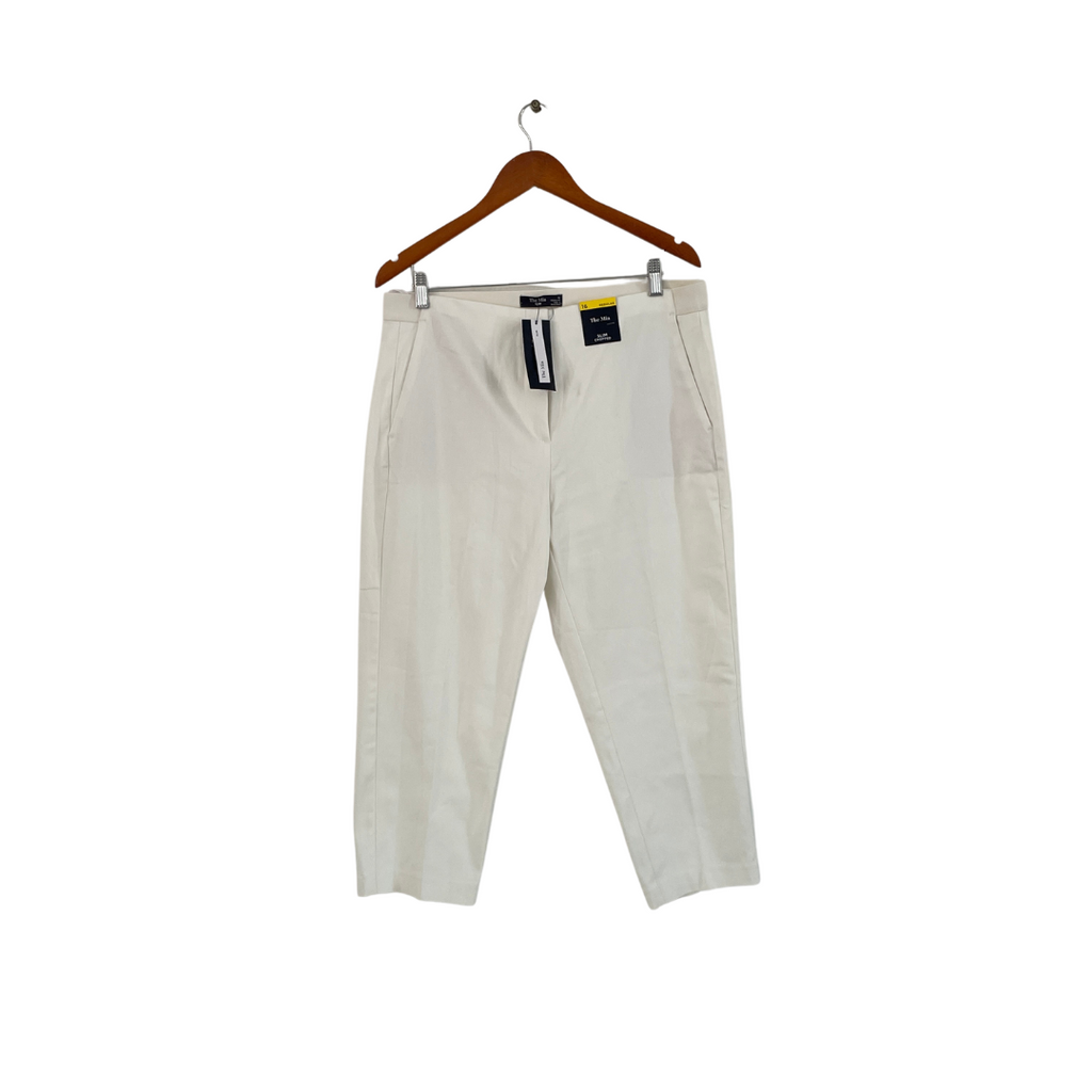 Marks & Spencer White 'The Mia' Slim Fit Cropped Pants | Brand New |