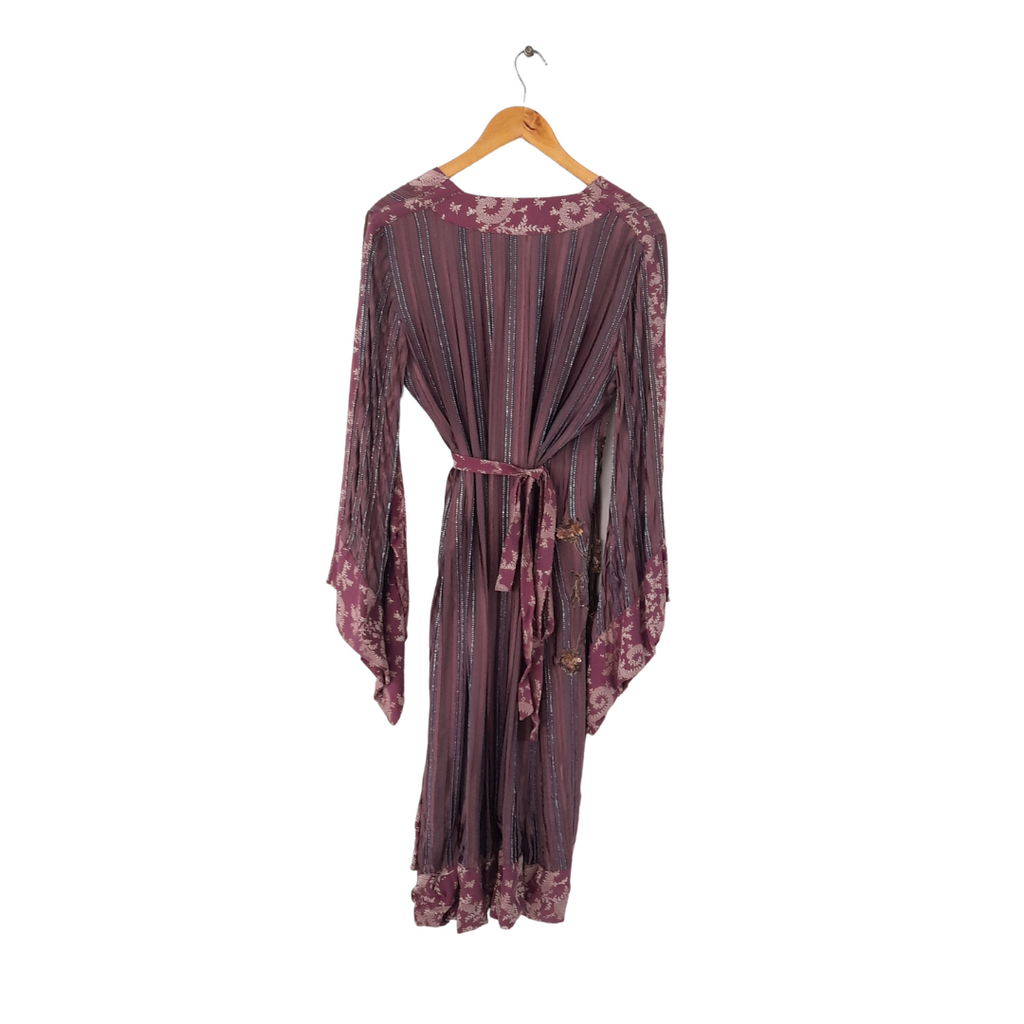 Maheen Karim Purple Beaded Wrap Dress | Gently Used |