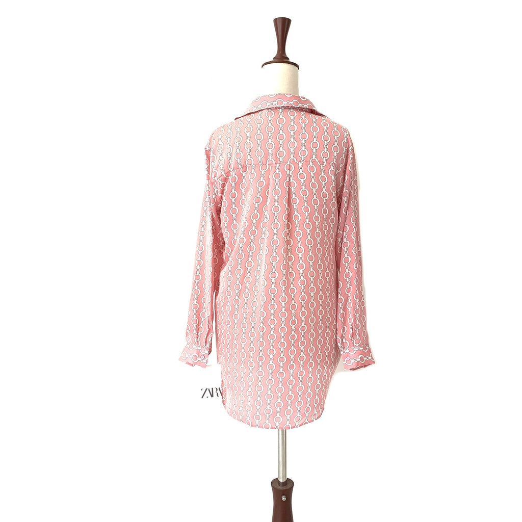 ZARA Pink Printed Long Shirt | Brand New |