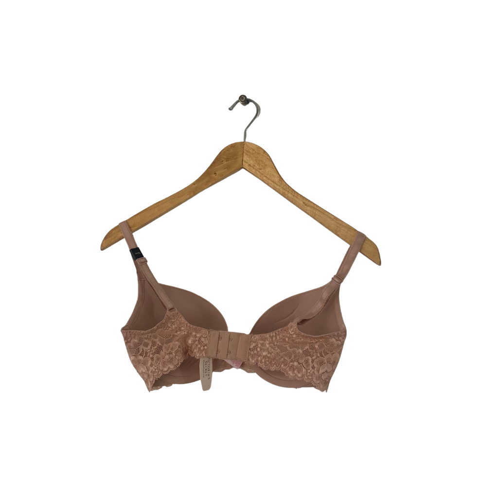 Victoria's Secret Beige Lace Trim Push-up Bra | Brand New |