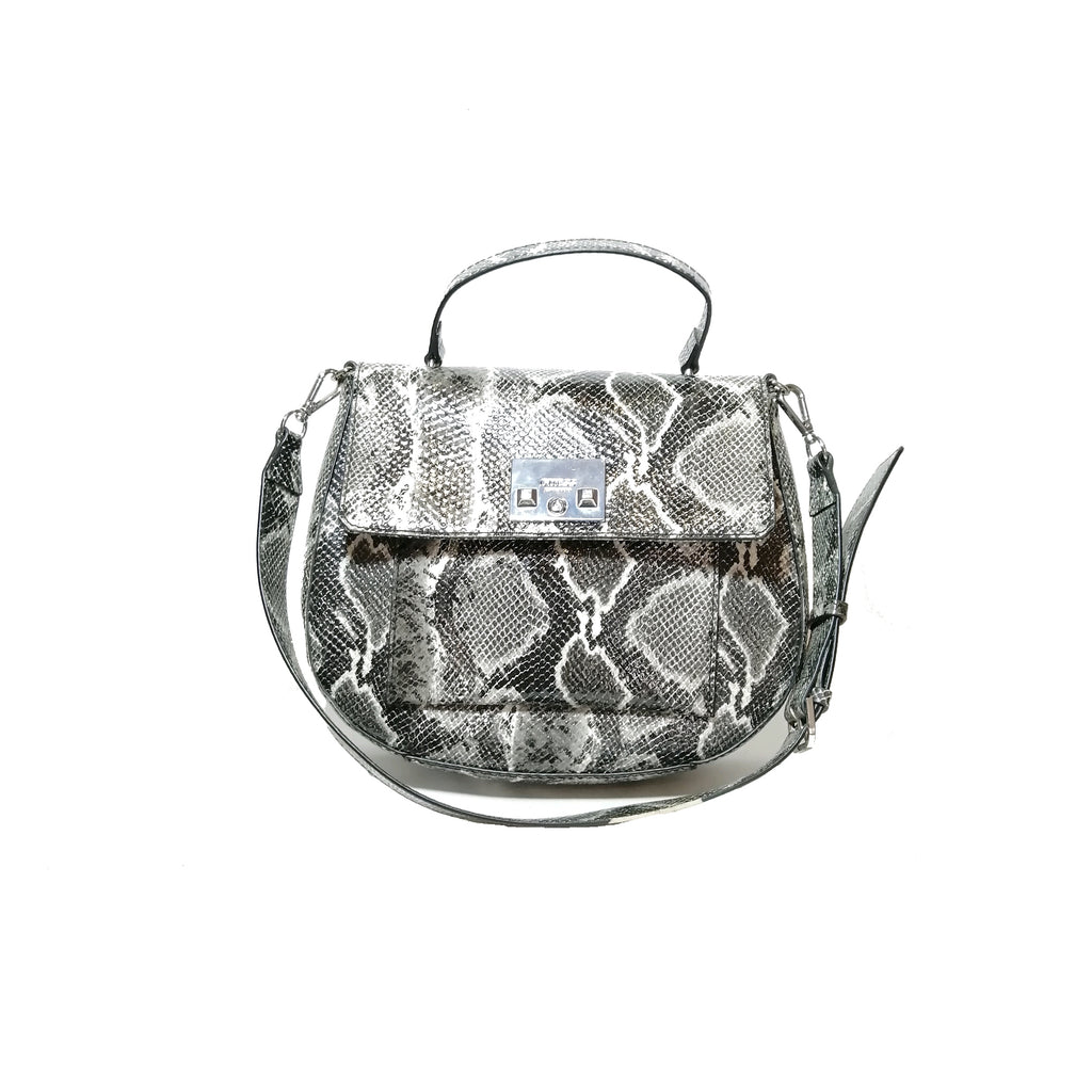 Guess Grey Snakeskin Saddle Bag