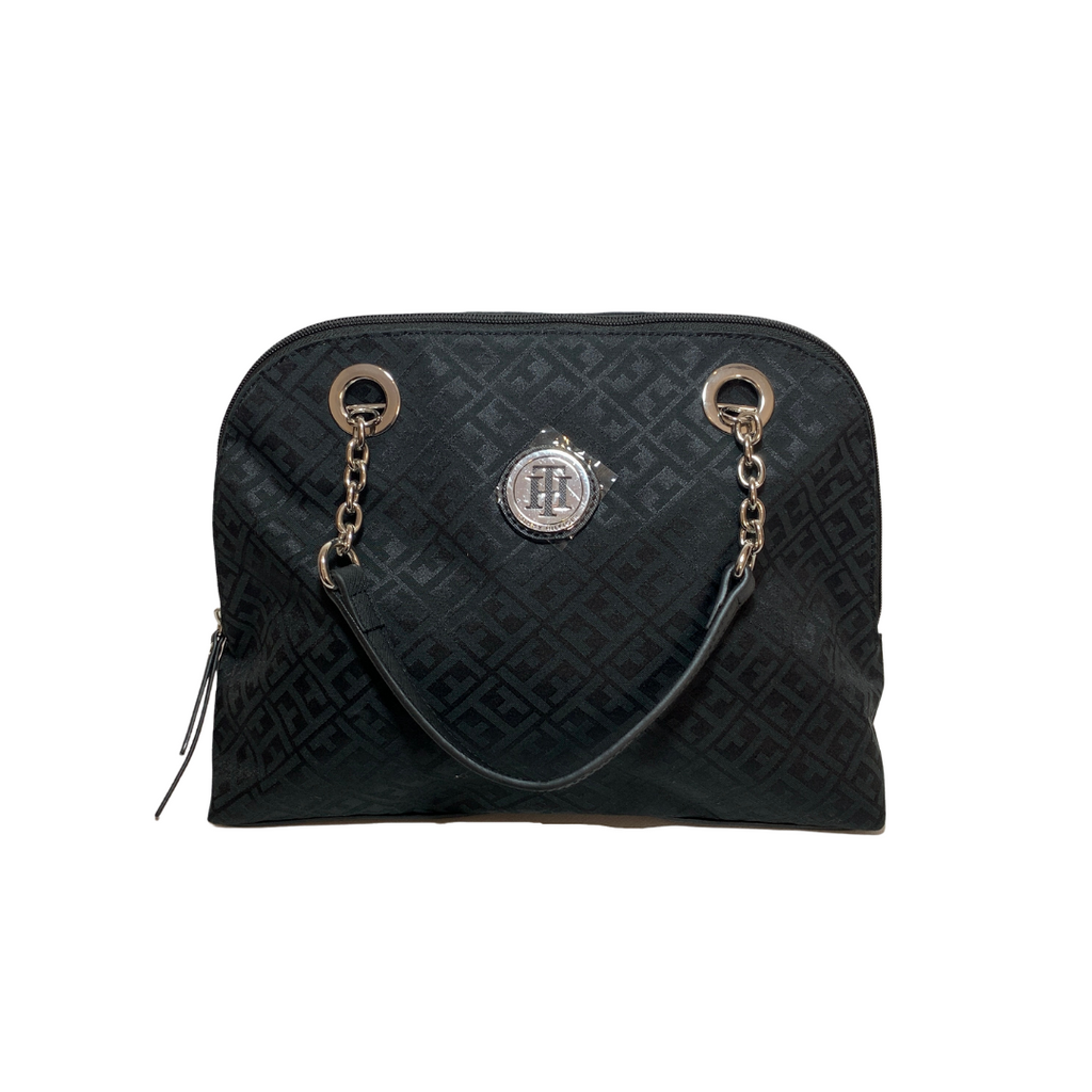 Tommy Hilfiger Black Monogram Canvas Tote | Brand New |