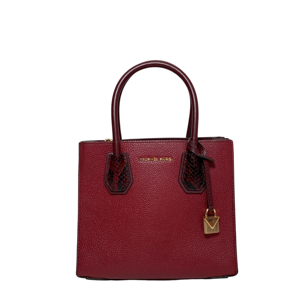 Michael Kors Maroon Leather Small 'Mercer' Satchel | Gently Used |