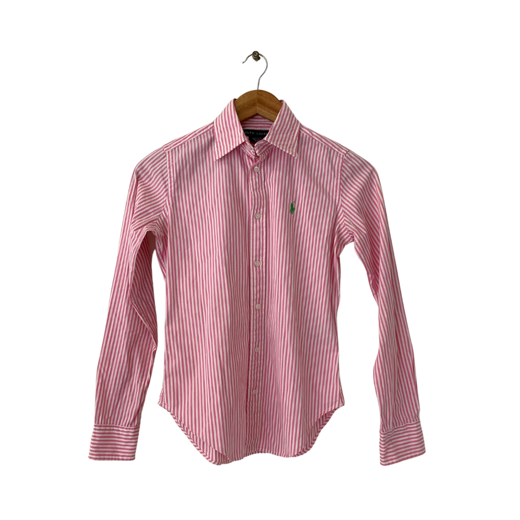 Ralph Lauren Pink Striped Collared Shirt | Gently Used |