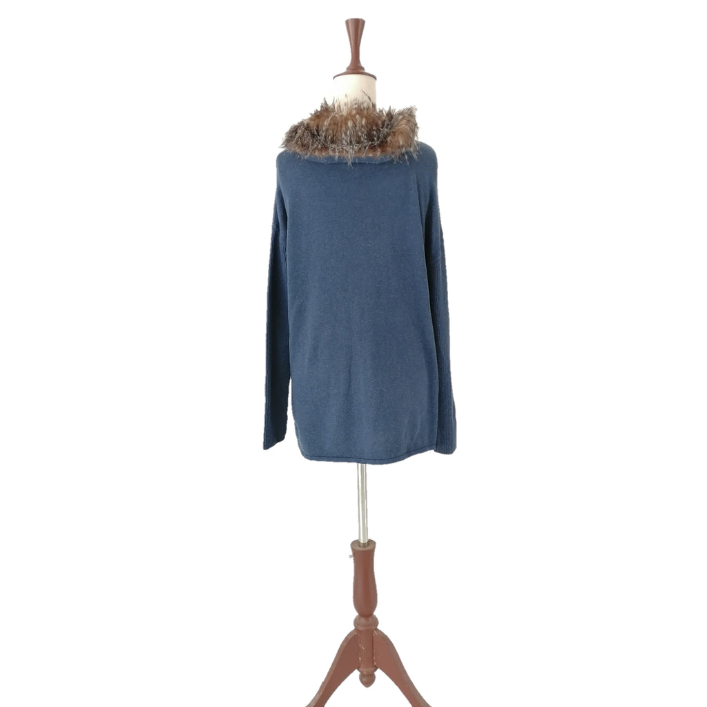 U.S Polo Association Blue Fur Hoodie Sweater | Gently Used |