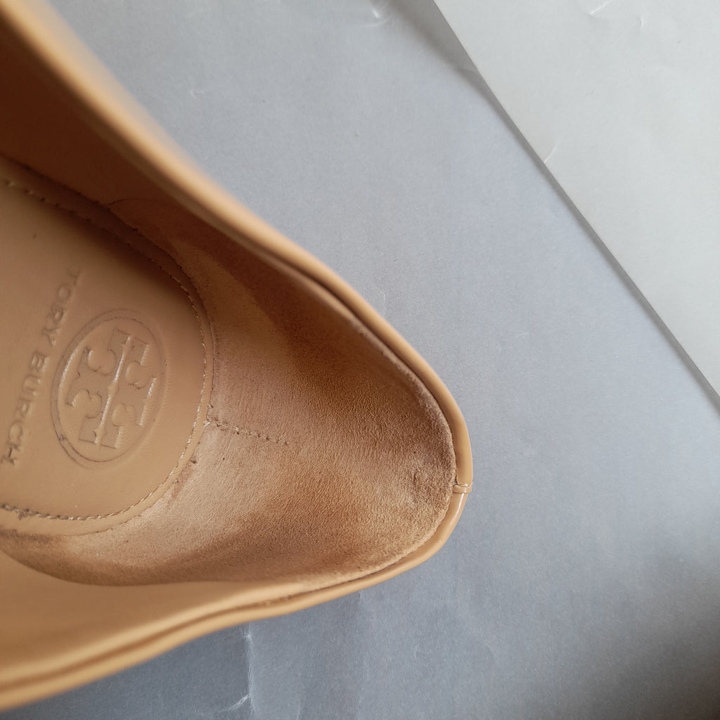 Tory Burch Beige Leather 'Trudy' Ballet Flats | Pre Loved |