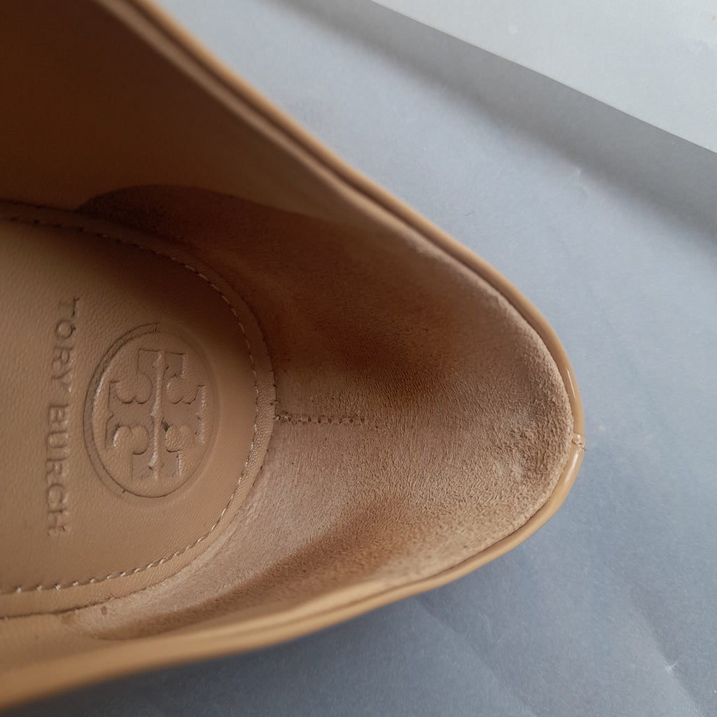 Tory Burch Beige Leather 'Trudy' Ballet Flats | Pre Loved |