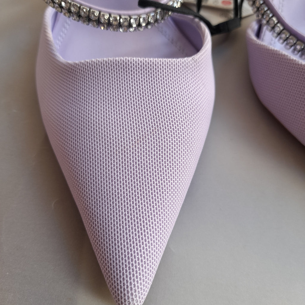 ZARA Lilac Rhinestone Mules | Brand New |