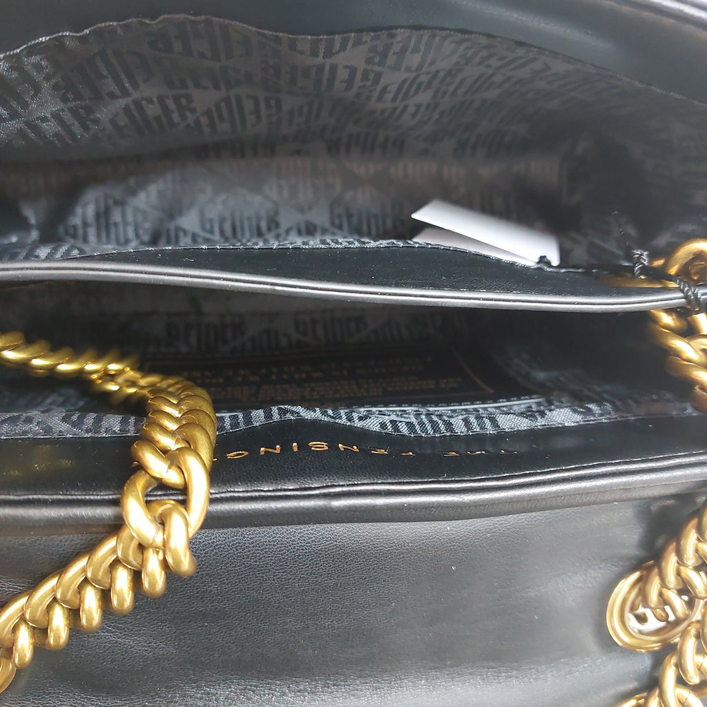 Kurt Geiger Black Leather 'The Kensington' Shoulder Bag | Brand New |