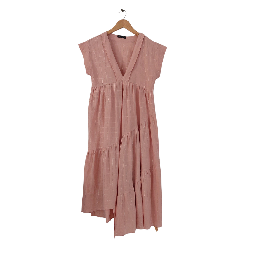 ZARA Pink and Gold Maxi Dress | Gently Used |