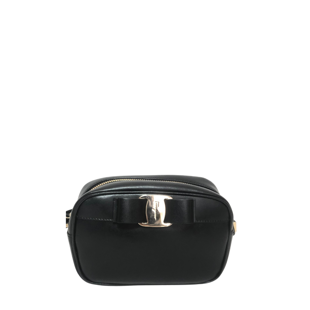 Salvatore Ferragamo Black Leather Camera Bag | Gently Used |