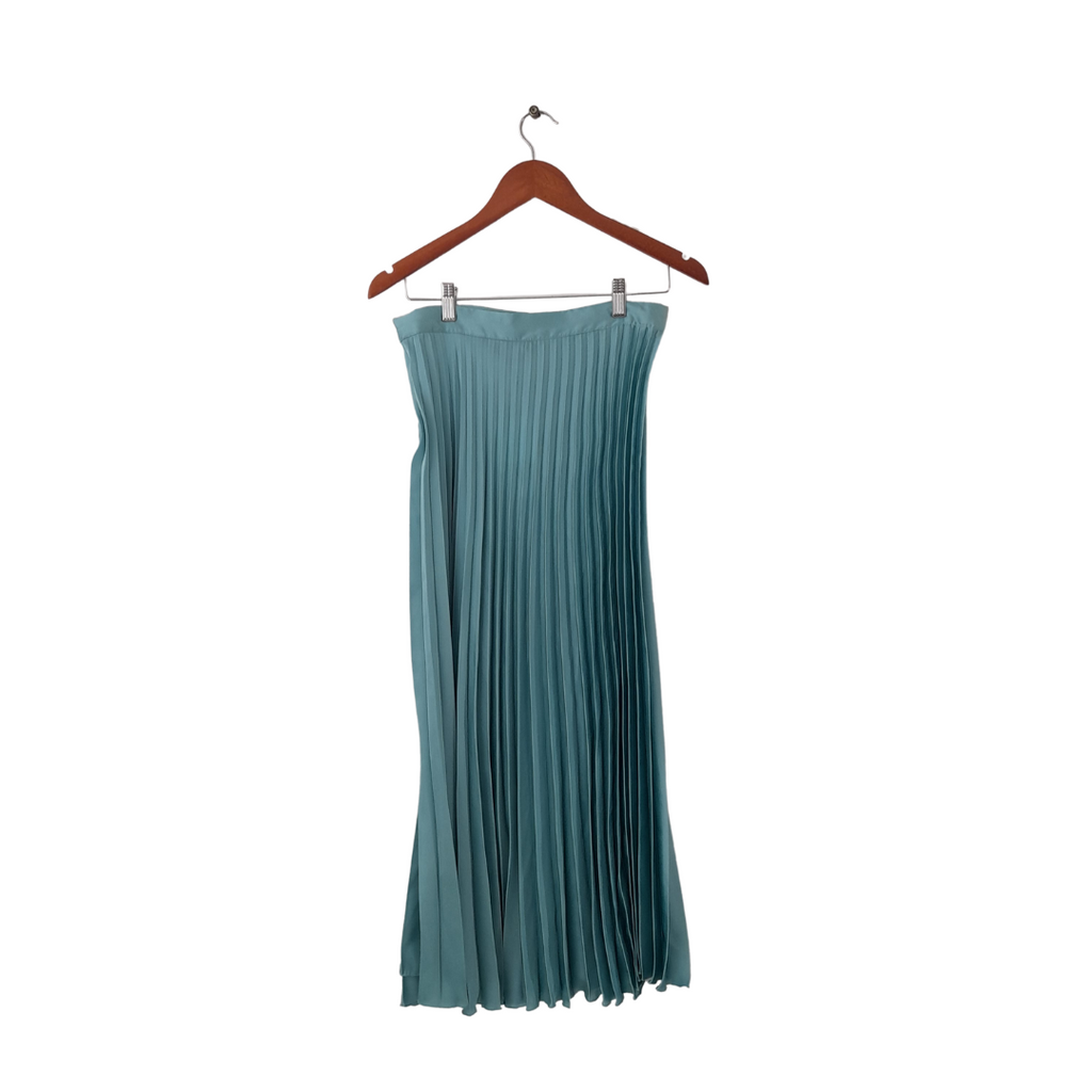 ZARA Turquoise Blue Pleated Midi Skirt | Brand New |