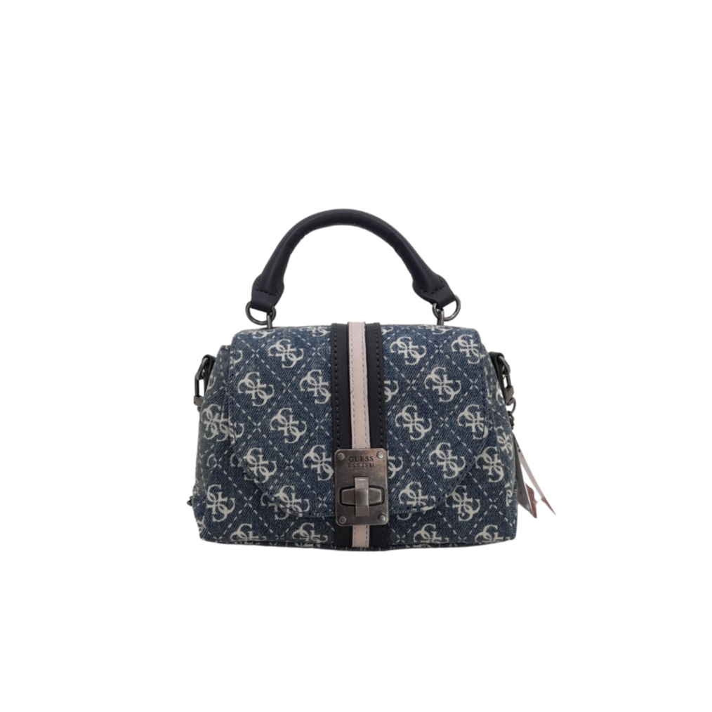 Guess Monogram Denim Small Shoulder Bag | Brand New |