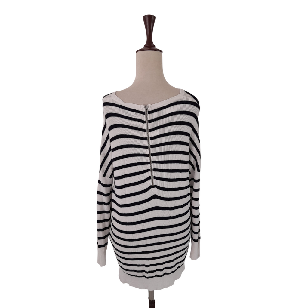 Atmosphere Black and White Striped Sweater | Gently Used |