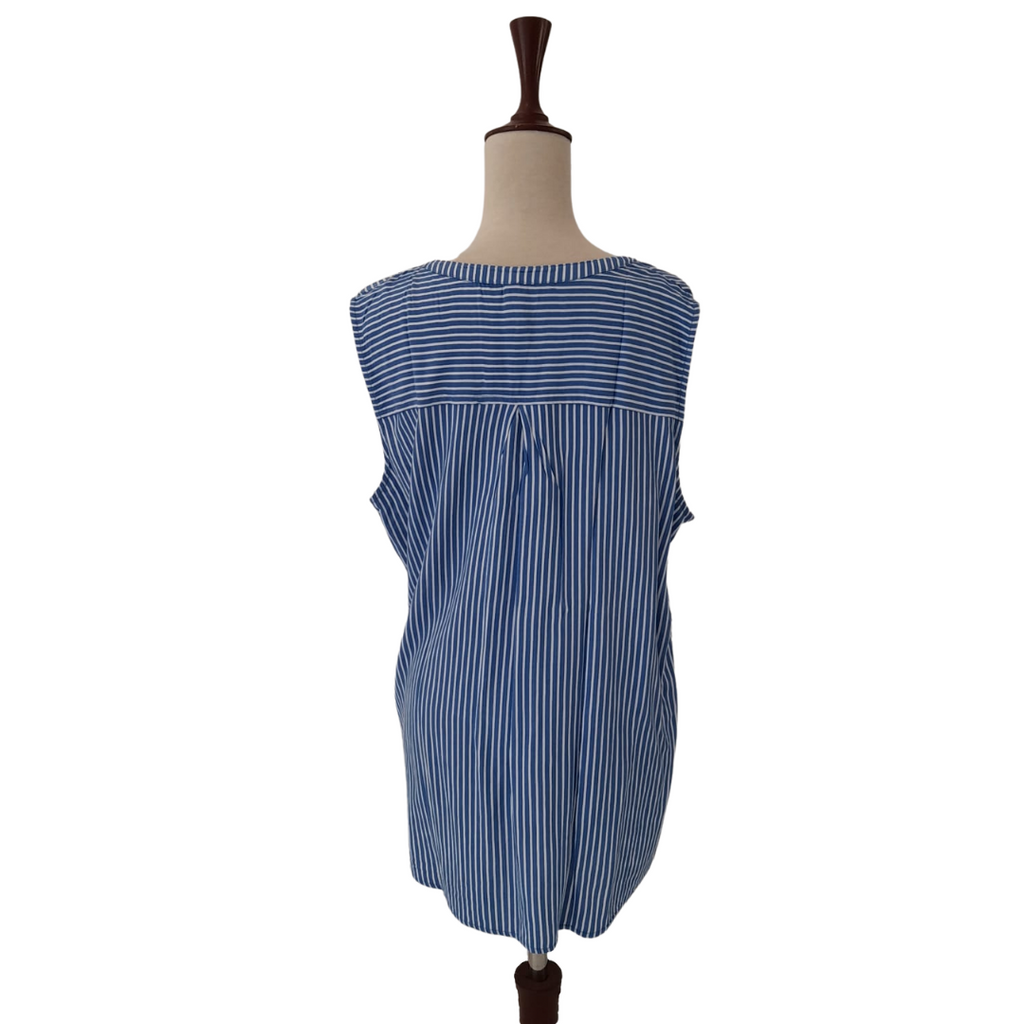 Everme Blue & White Striped Sleeveless Top | Pre Loved | | Secret Stash