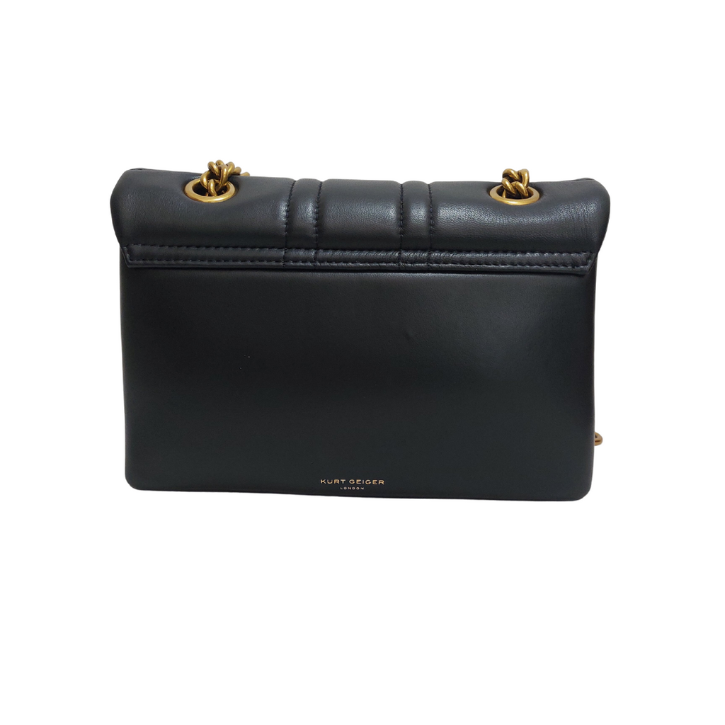 Kurt Geiger Black Leather 'The Kensington' Shoulder Bag | Brand New |