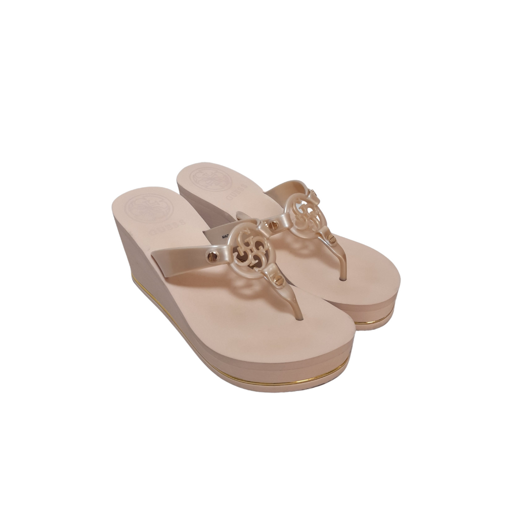 Guess Light Pink Wedge Sandals | Like New |