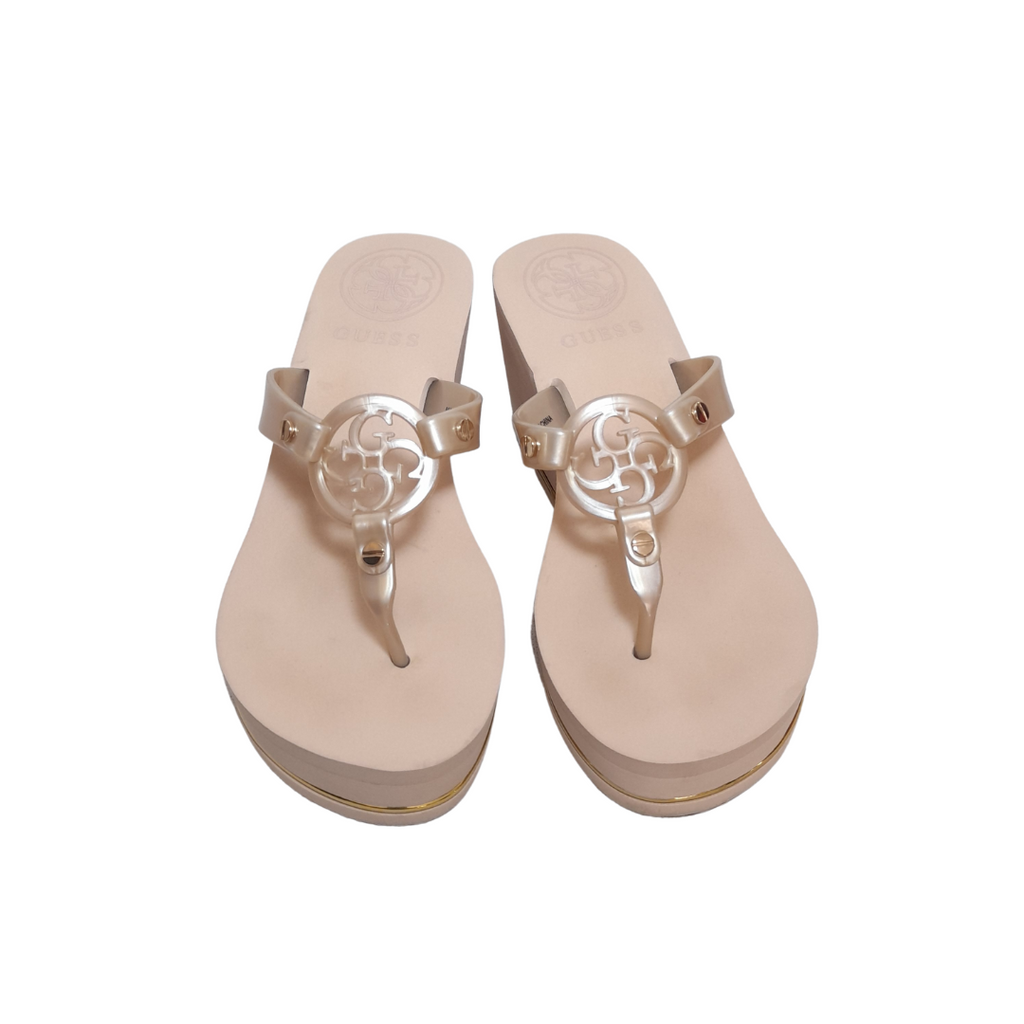 Guess Light Pink Wedge Sandals | Like New |