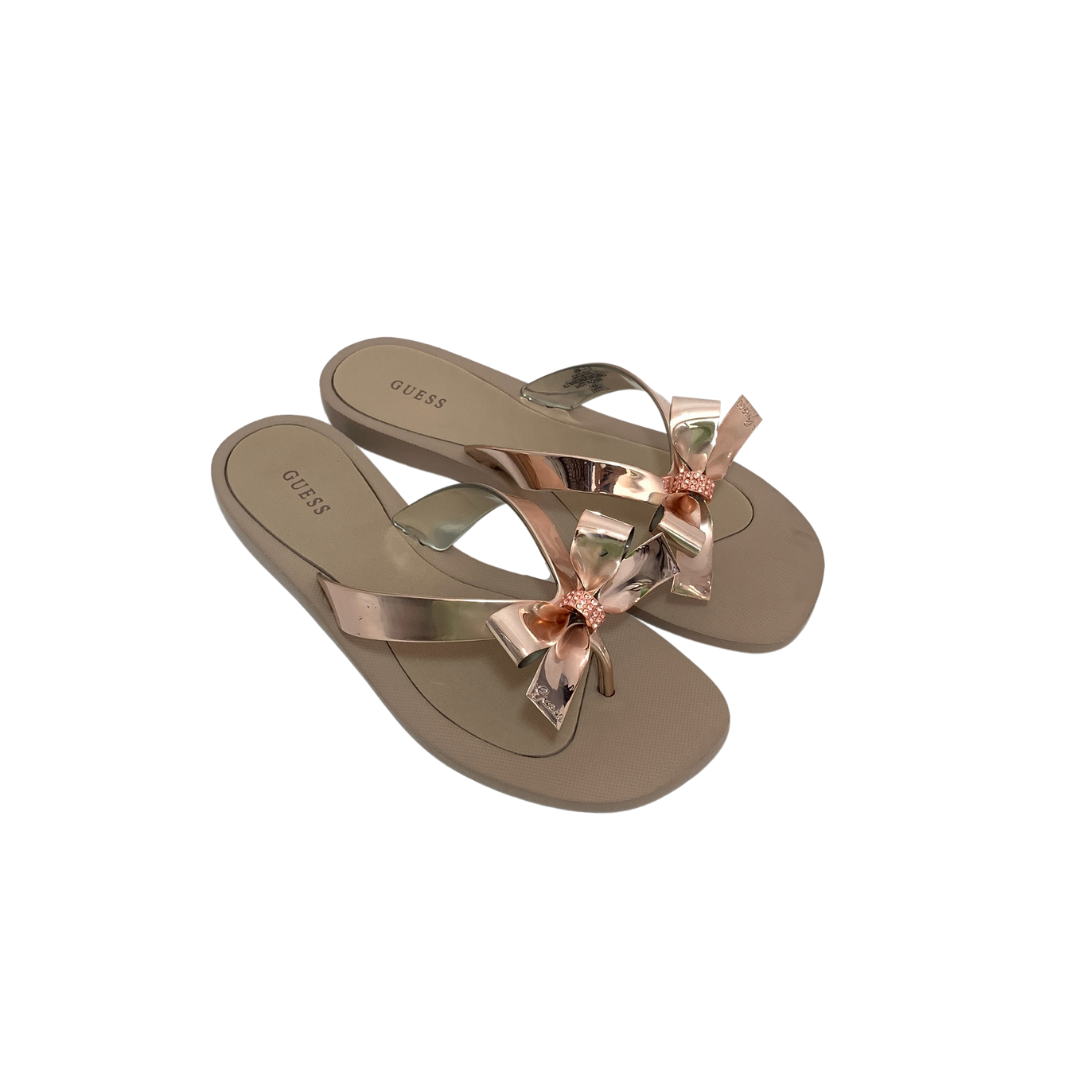 Guess tutu bow on sale flip flops rose gold