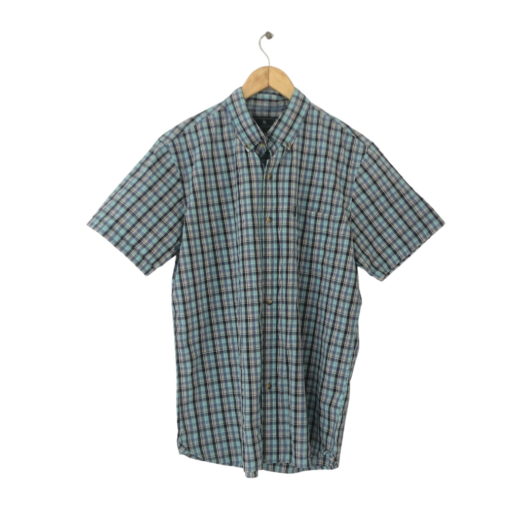 G.H. Bass & Co Men's Blue Checked Shirt | Brand New |