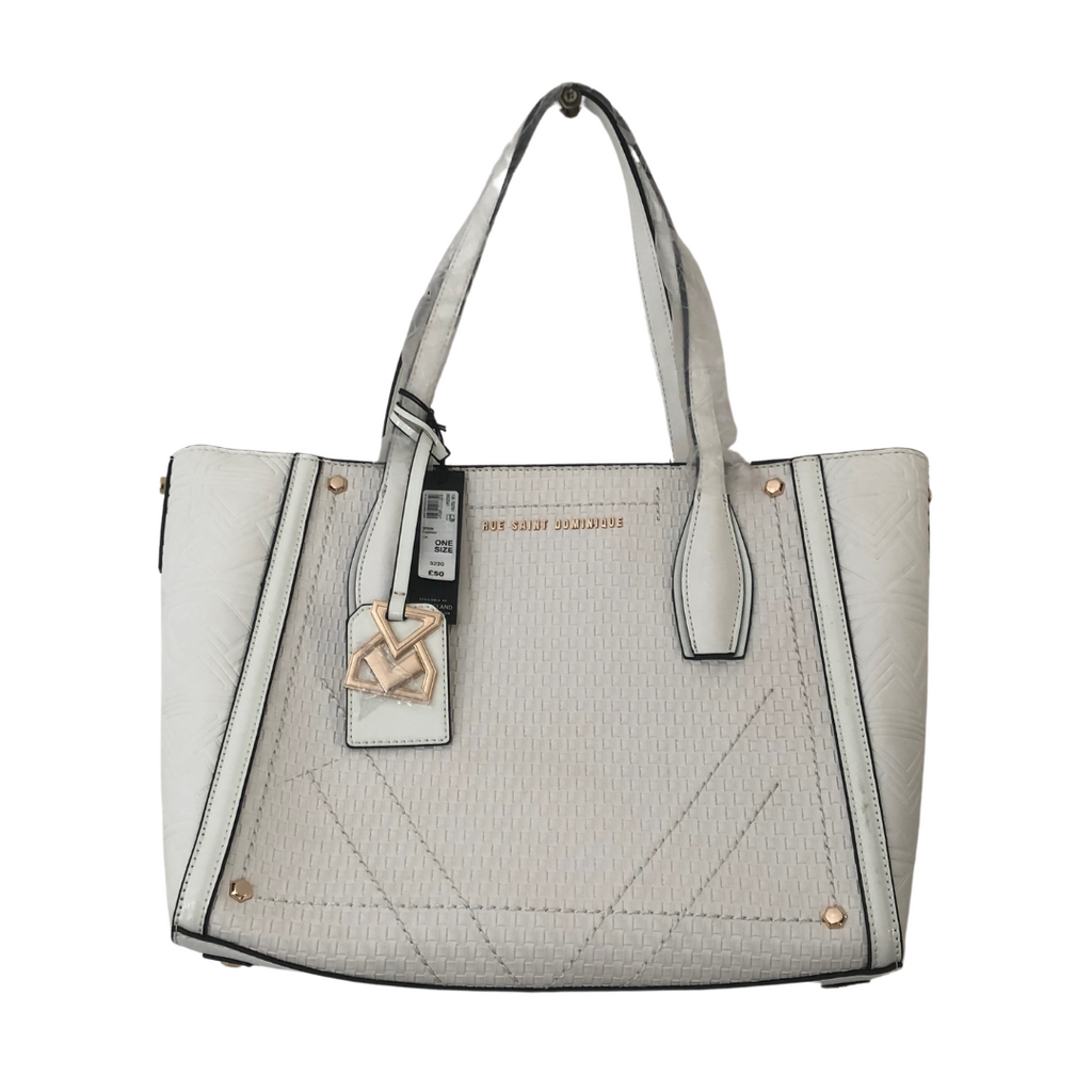 River Island White Textured Tote Bag | Brand New |