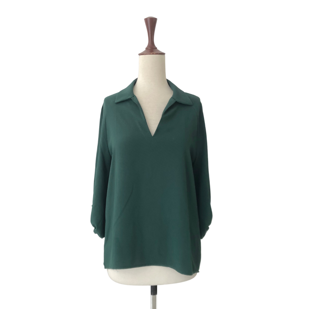 Koton Green Puffed Sleeves Top | Gently Used |