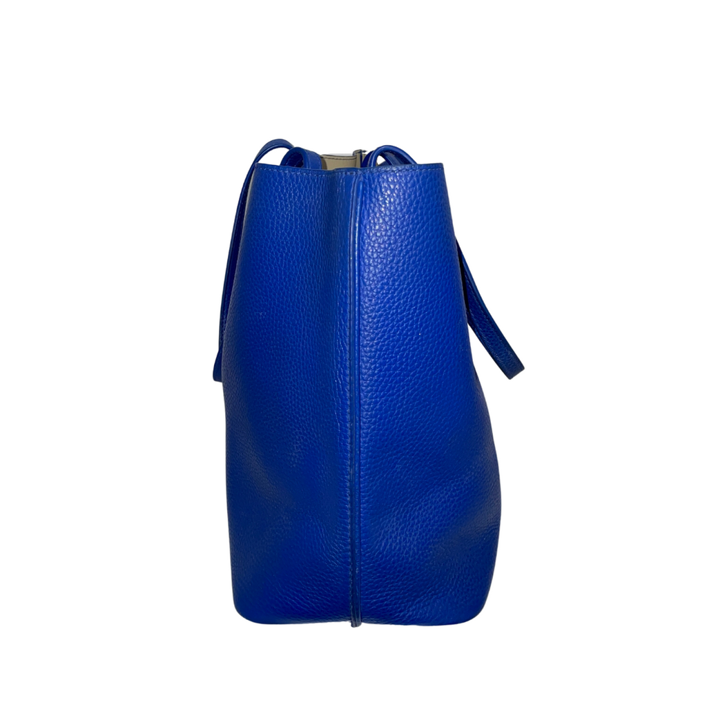 Tory Burch Cobalt Blue 'Perry' Pebbled Leather Tote | Gently Used ...