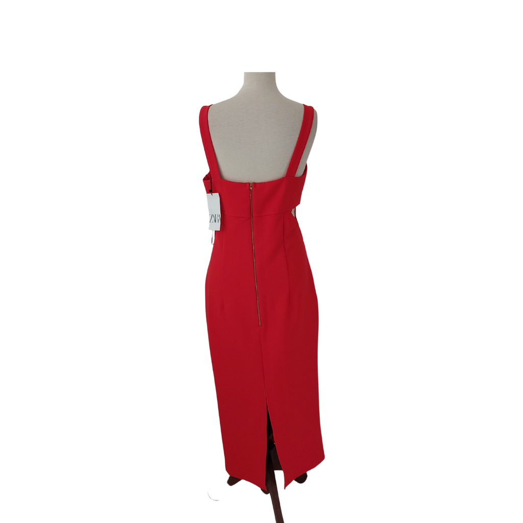 ZARA Red Sleeveless Cut-out Dress | Brand New |