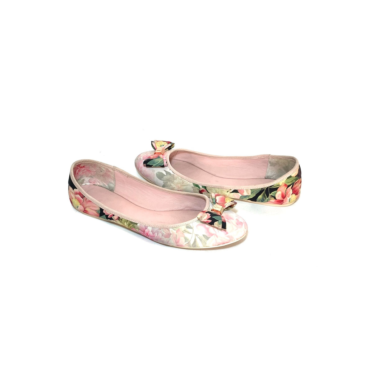 Ted Baker Pink Printed Ballet Flats, Pre Loved