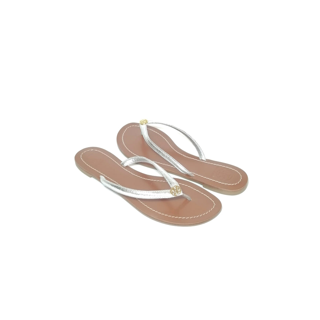 Tory Burch Silver 'Terra' Leather Thong Sandals | Brand New | | Secret ...