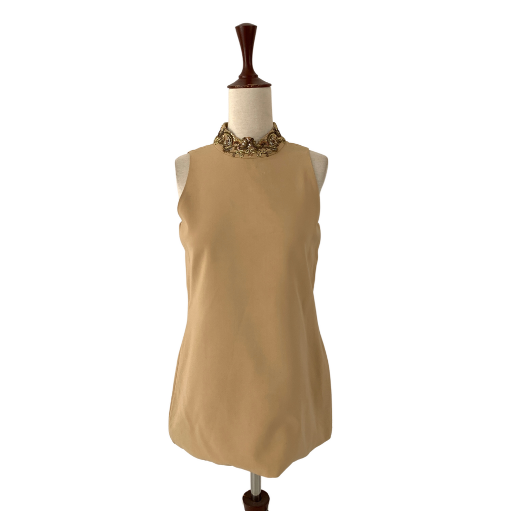 Maheen Karim Beige Sleeveless Top with White Pants | Pre Loved |