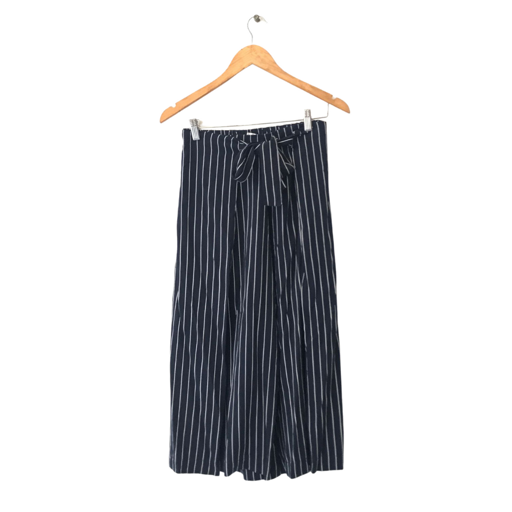 Mango Blue & White Striped Culotte Pants | Gently Used |